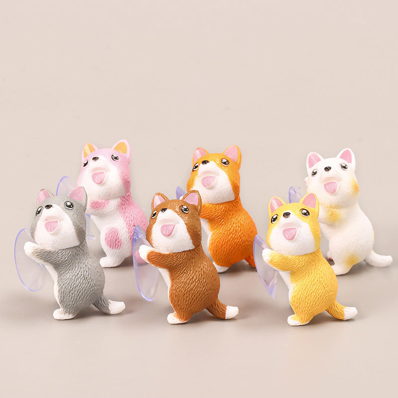 6 Creative Puppy Doll Rescue Army Sucker Dog Mobile Phone Lazy Bracket Cartoon Cute Toy Small Gift