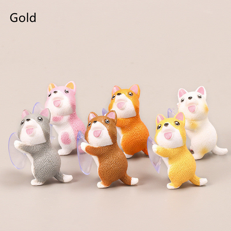 6 Creative Puppy Doll Rescue Army Sucker Dog Mobile Phone Lazy Bracket Cartoon Cute Toy Small Gift