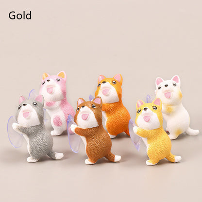 6 Creative Puppy Doll Rescue Army Sucker Dog Mobile Phone Lazy Bracket Cartoon Cute Toy Small Gift