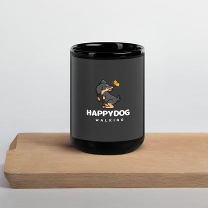 Dog Walking Tasse Schwarz